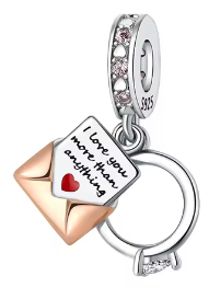 Sterling Silver Charms featuring a Heart-Shaped Love Pendant and Hollow Flower Beads