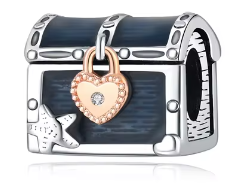 Sterling Silver Charms featuring a Heart-Shaped Love Pendant and Hollow Flower Beads