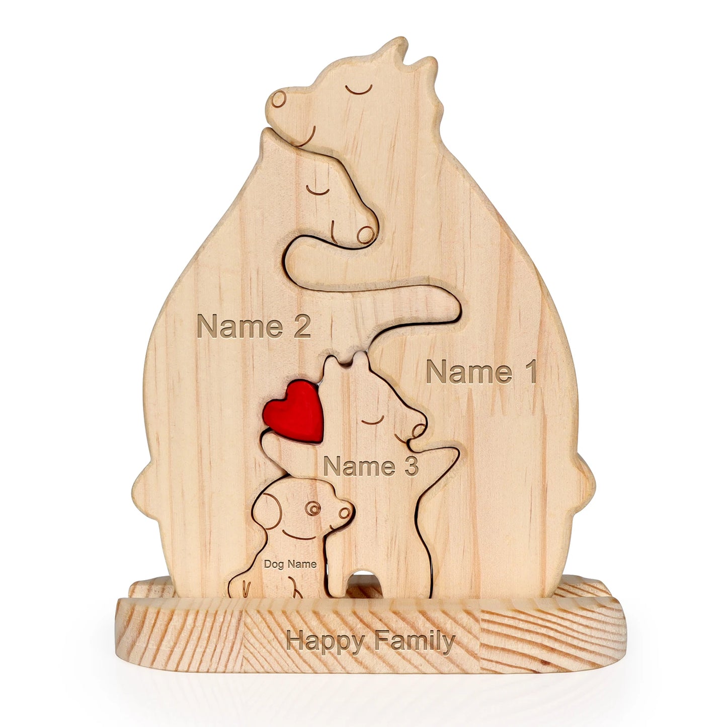 Custom Carved Bear Family Puzzle