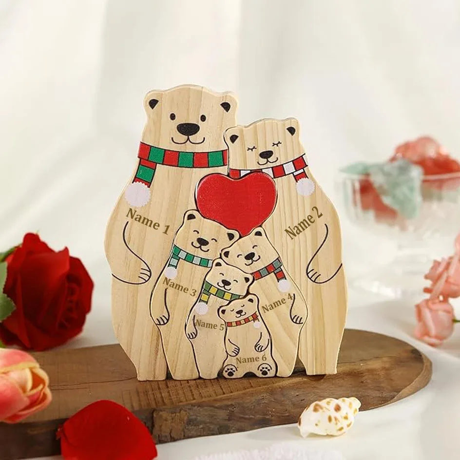 Custom Carved Bear Family Puzzle