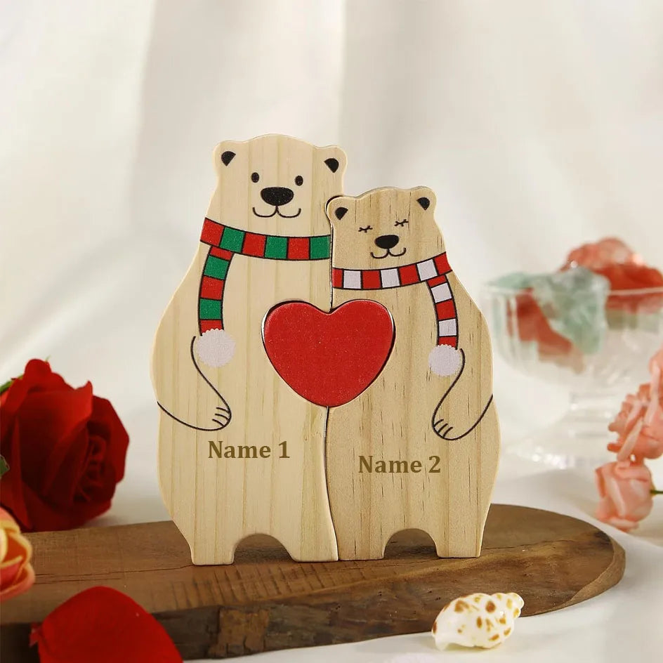 Custom Carved Bear Family Puzzle