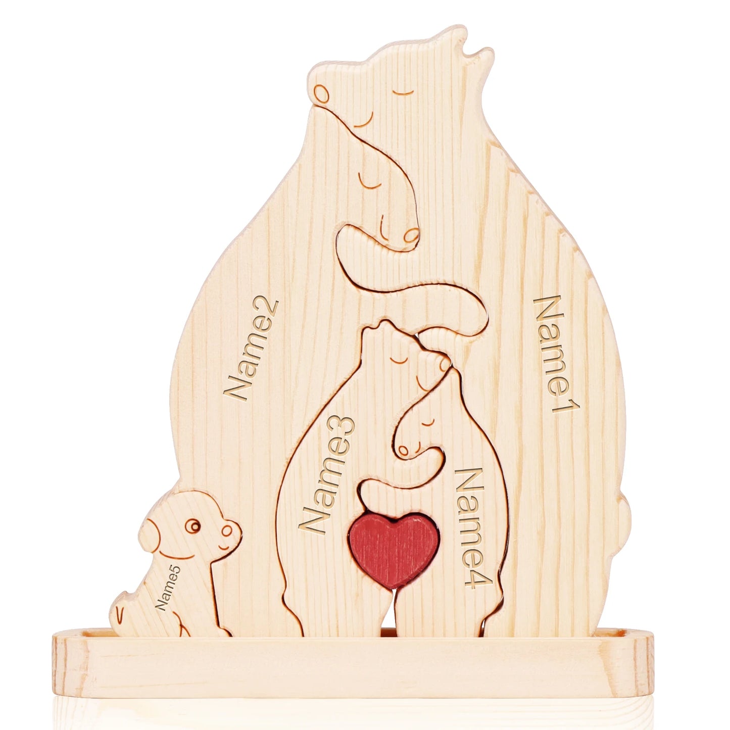 Custom Carved Bear Family Puzzle