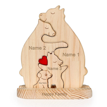 Custom Carved Bear Family Puzzle
