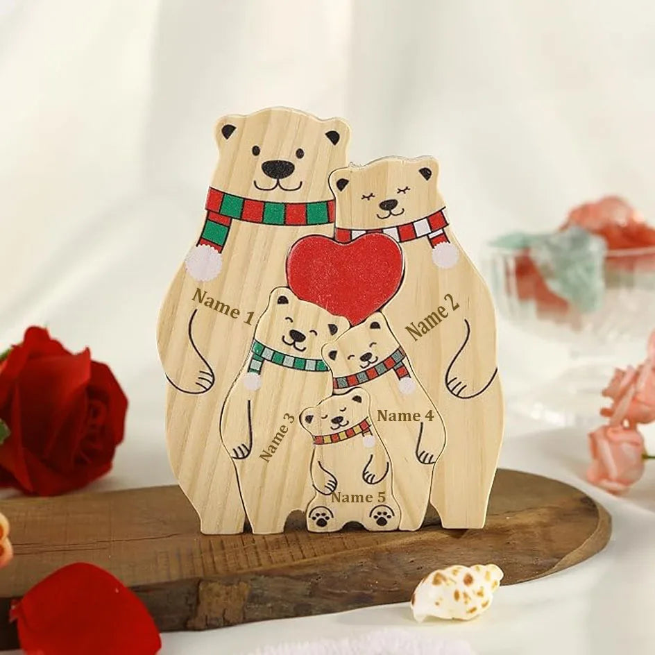 Custom Carved Bear Family Puzzle