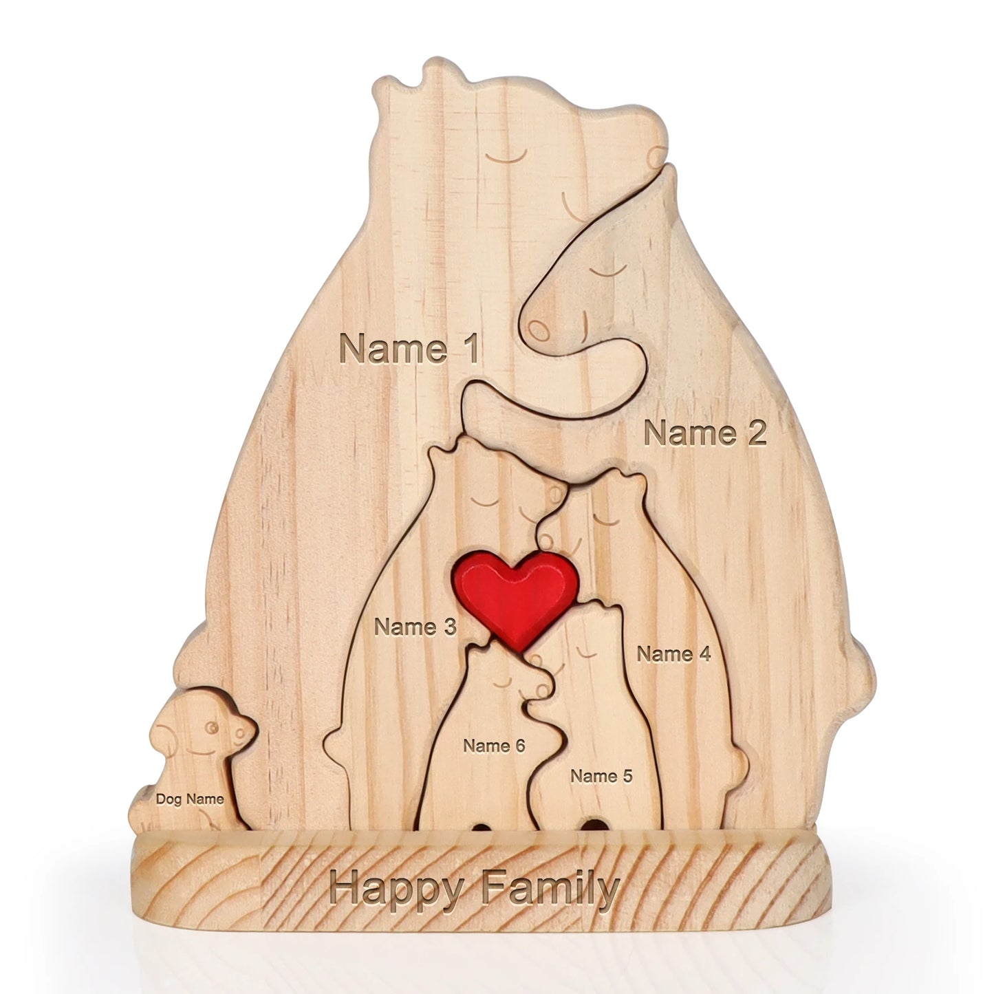 Custom Carved Bear Family Puzzle