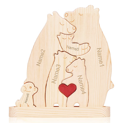 Custom Carved Bear Family Puzzle
