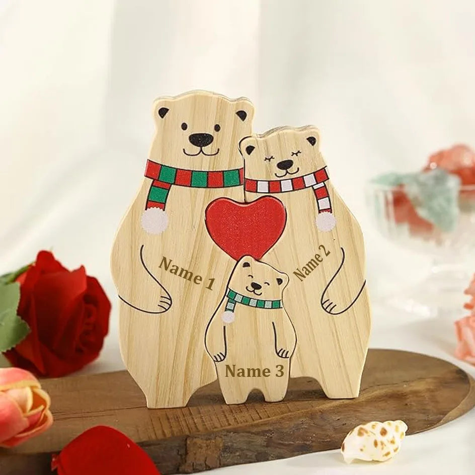 Custom Carved Bear Family Puzzle