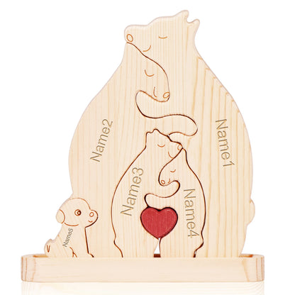 Custom Carved Bear Family Puzzle