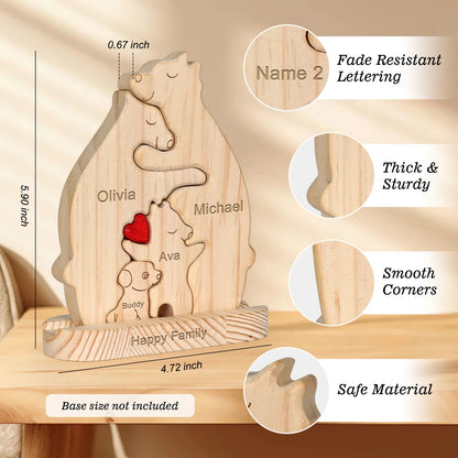 Custom Carved Bear Family Puzzle