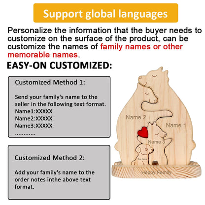 Custom Carved Bear Family Puzzle