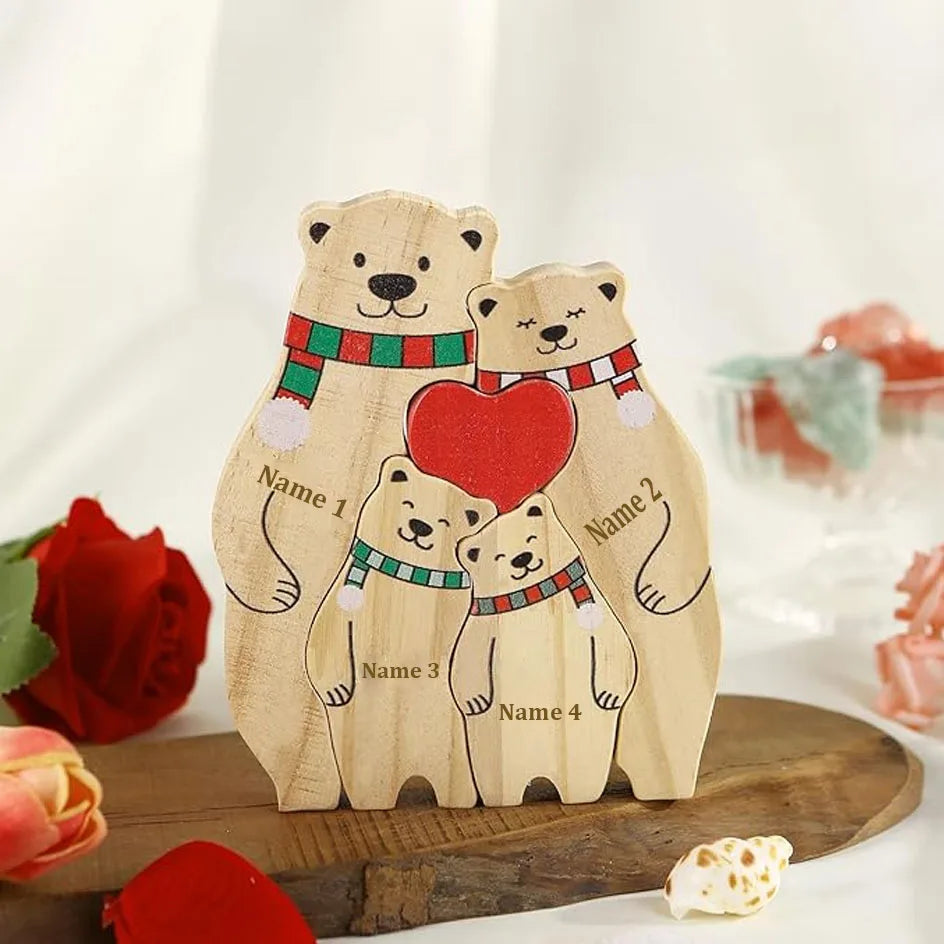 Custom Carved Bear Family Puzzle