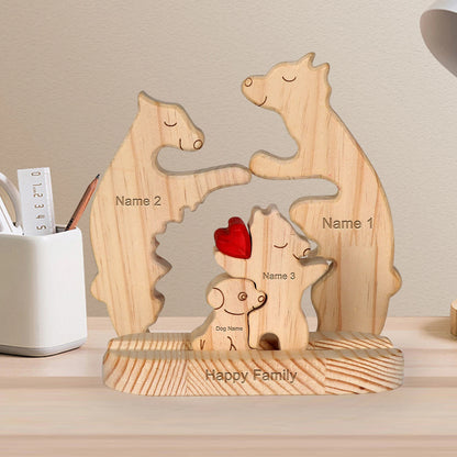 Custom Carved Bear Family Puzzle